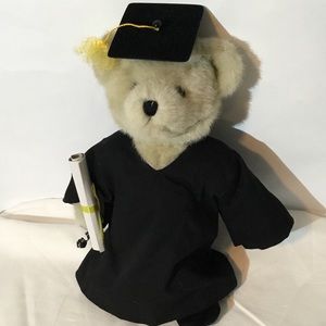 Plush Graduation Bear w/cap and gown,boots & diploma,like new,Perfect condition